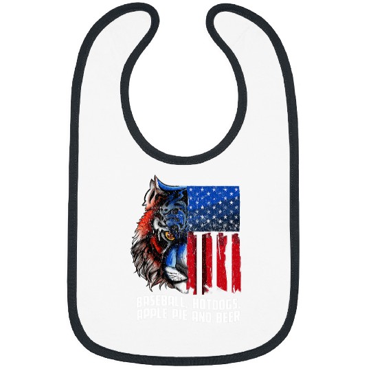Sport Baseball Hotdogs Apple Pie Beer 4th of July Party Bibs