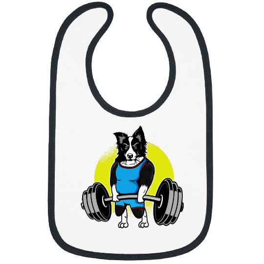 Border Collie Pet Weightlifting I Deadlift Fitness I Gym Bibs