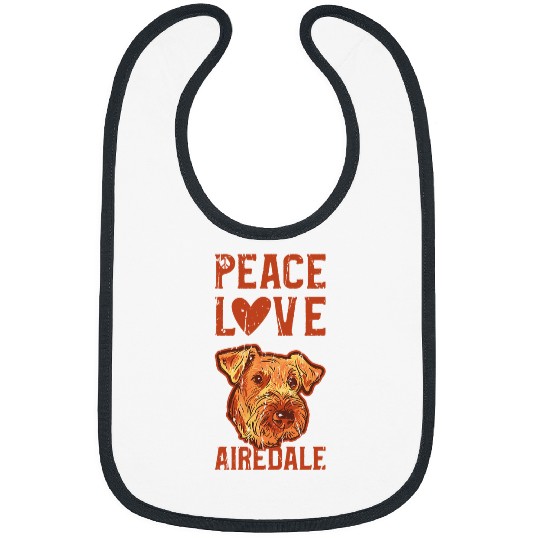 Airedale Terrier Pet Peace Love Airedale airedale terrier lover Dog Bibs