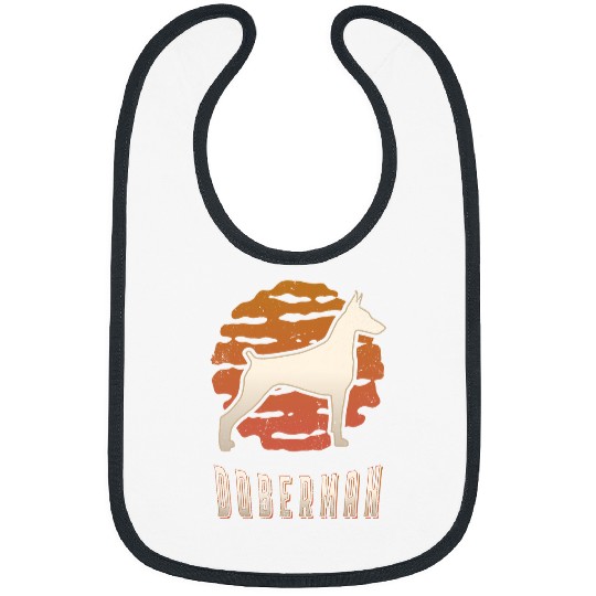 Doberman Pet Pinscher vintages Retro Classic Dog Sunset Bibs