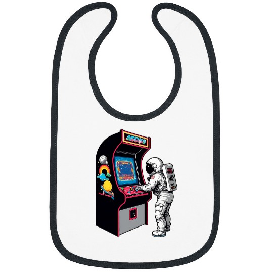 An Astronaut playing an 80s arcade game Outer Space 1 Bibs