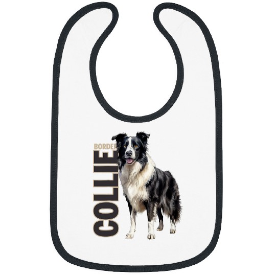 Border Collie Pet Watercolor Bibs