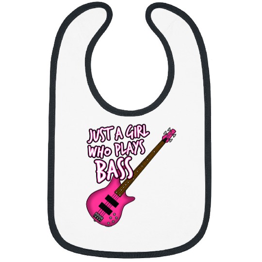 Funny Guitar Lover Just A Girl Who Plays Bass Guitar Female Bassist Musician Bibs