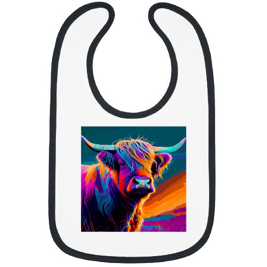 Scottish Highland Cow vintages Hairy Cattle Lover Farmer Girl Bibs