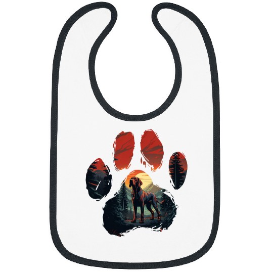 Coonhound Pet Redbone Coonhound Paw Mountain Design Dog Mom Dad Bibs