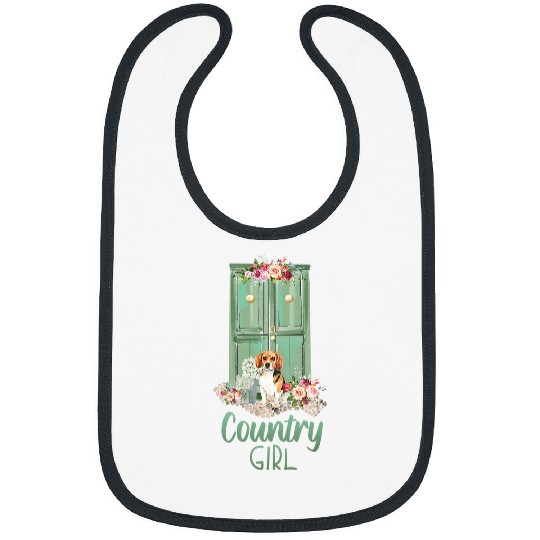 Basset Hound Pet Country Cowgirls Basset Hound and Flowers 2 Bibs