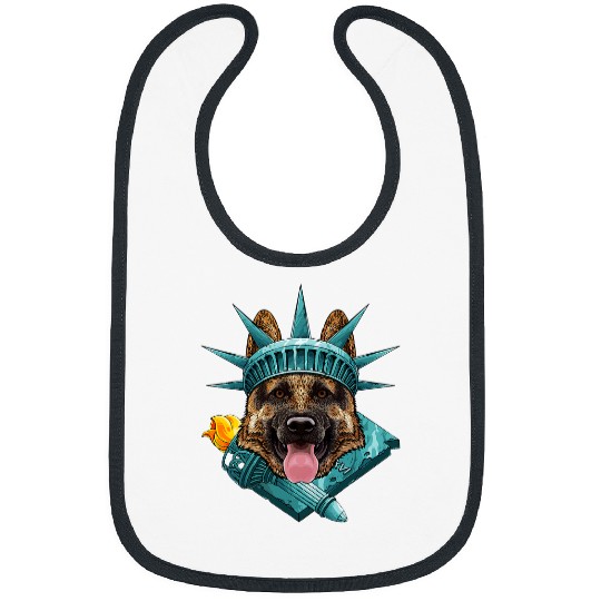 German Shepherd Pet Statue Of Liberty German Shepherd 4th Of July USA America Bibs
