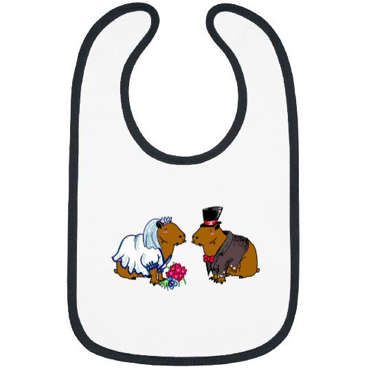 capybaras Mammal Bride Groom Wedding Illustration Bibs