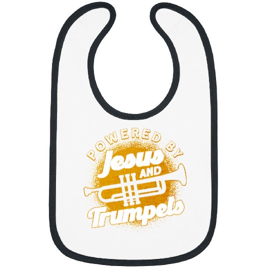 Funny Trumpet Powered By Jesus And Trumpets Musician14 Bibs