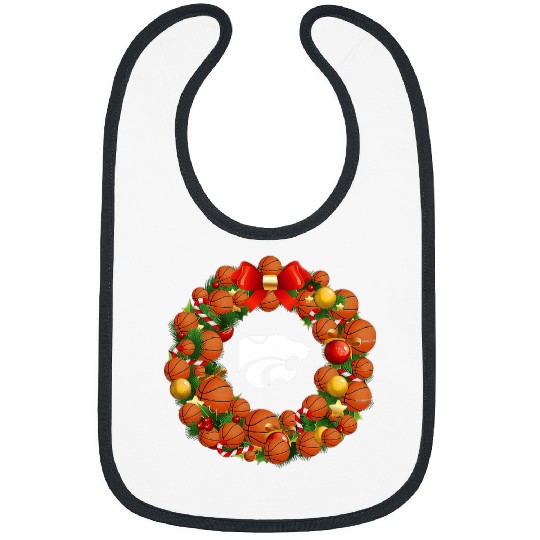 Sport Basketball Kansas State Wildcats Christmas Basketball Wreath Bibs