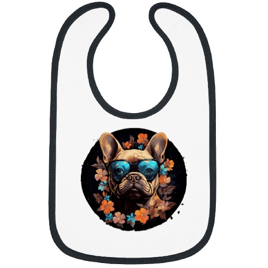 French Bulldog Pet with Flowers Bibs