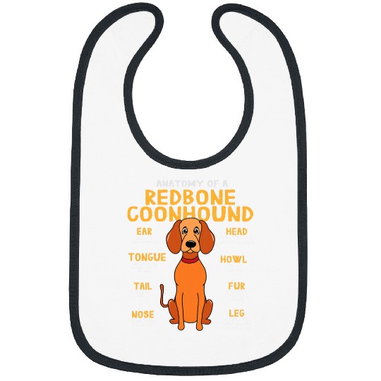 Coonhound Pet Redbone Coonhound Anatomy Funny Dog Mum Dad Bibs