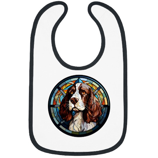 English Springer Spaniel Pet Dog Stained Glass Leadlight 1 Bibs