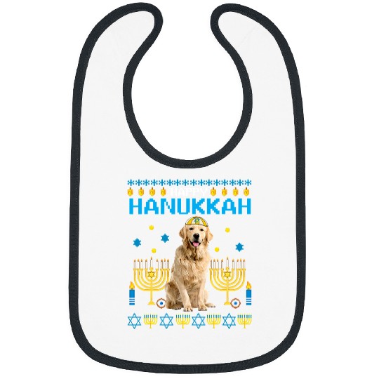 Golden Retriever Pet Chanukah Jewish Ugly Hanukkah Sweater 319 Bibs