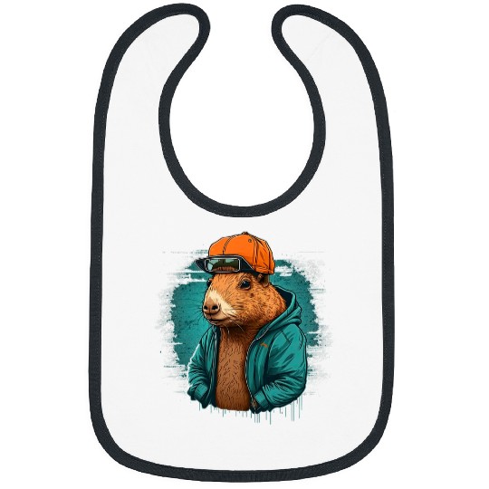 capybaras Mammal Cute and funny capybaras Rap DJ hiphop RB Music Bibs