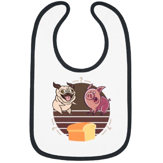 Pug Pet Dog Pig Loaf of Bread Pug Loaf comparison Bibs