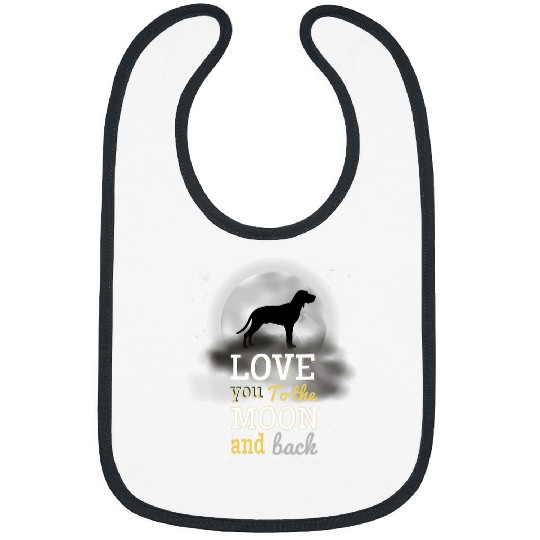 Coonhound Pet Redbone Coonhound Dog Love To The Moon Bibs