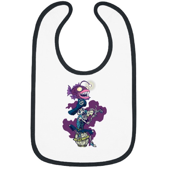 Funny Violin Deep sea fish with pirates Skeletons playing the violin. Bibs