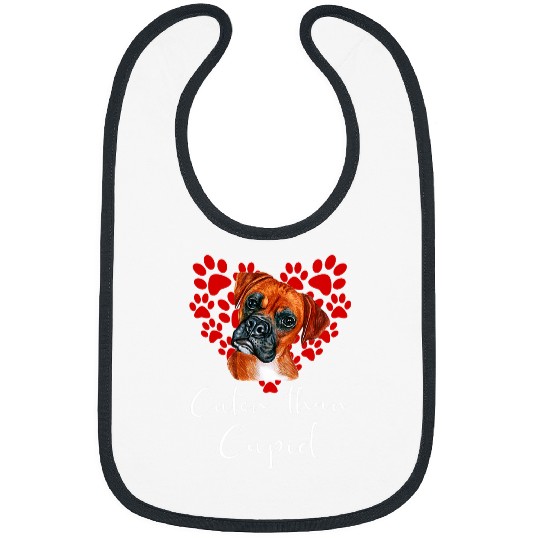 Boxer Pet Cuter Than Cupid Valentines Day Bibs