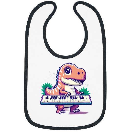 Funny Piano Grand Piano Kids Pianist Dinosaur Music Piano 32 Bibs