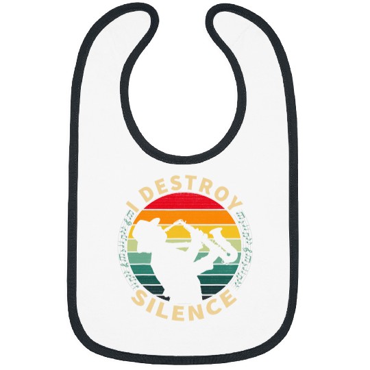 Funny Saxophone I destroy silence Concert Marching Band Funny Saxophone Bibs