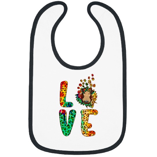 Airedale Terrier Pet Love Dog Sunflower Tie Dye Funny Puppy Dog Bibs
