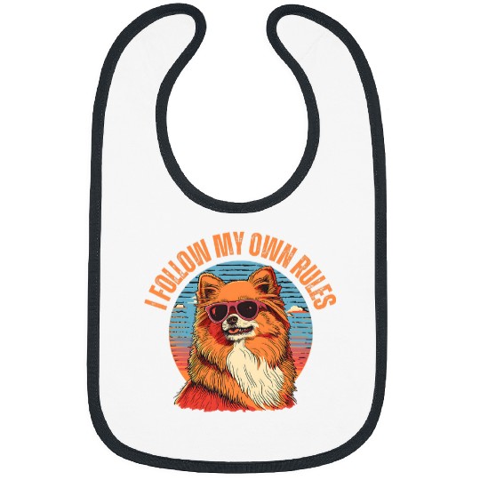 Pomeranian Pet I Follow My Own Rules Pomeranian vintages Classic Cool Bibs