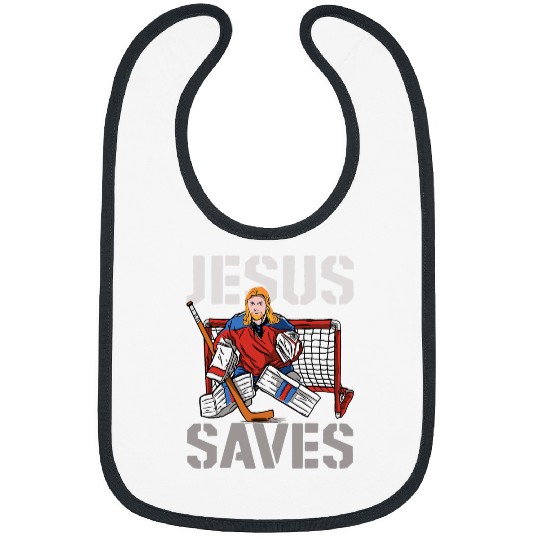 Sport Hockey Christian Ice Hockey Goalie Vintage Goalkeeper Jesus Jesus Saves Bibs