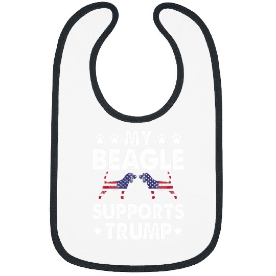 Beagle Pet My Beagle Supports Trump Election Vote Trump Bibs