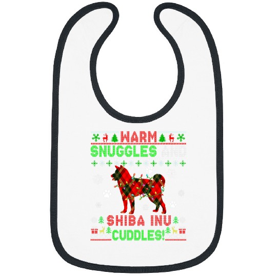 Shiba Inu Pet Warm Snuggles Shiba Inu Cuddles xmass Red Plaid Santa Bibs