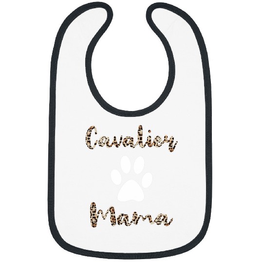 Cavalier Pet Womens Cavalier Mama Leopard Cavalier King Charles Spaniel Bibs