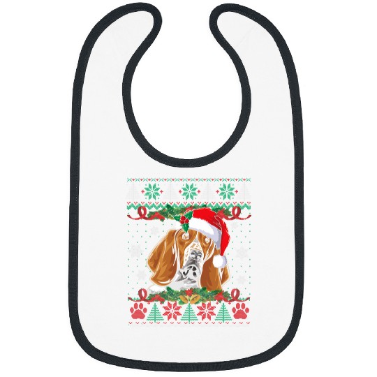 Basset Hound Pet Christmas Santa Ugly Sweater Dog Lover xmass Pjs Bibs