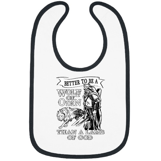 Coyote Mammal Better to be a wolfs of Odin than a Lamb of God Vikings Bibs