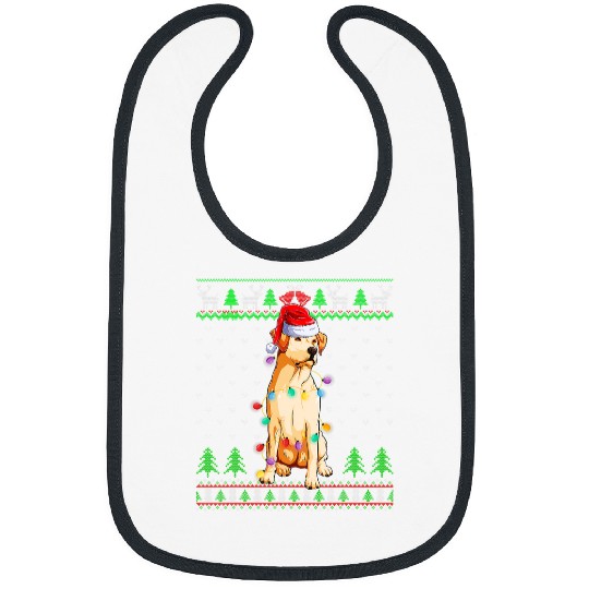 Pitbull Pet Santa Claus Cute Pitbull Lights Ugly Christmas Sweater Bibs
