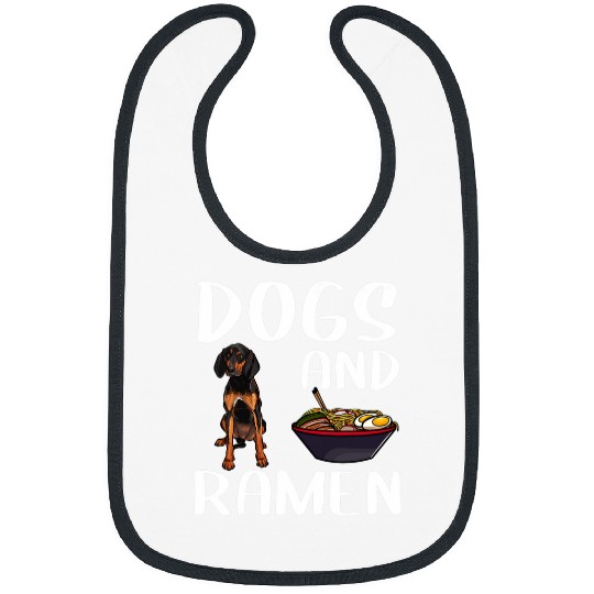Coonhound Pet Dogs And Ramen Black and Tan Coonhound Japanese Noodles Bibs