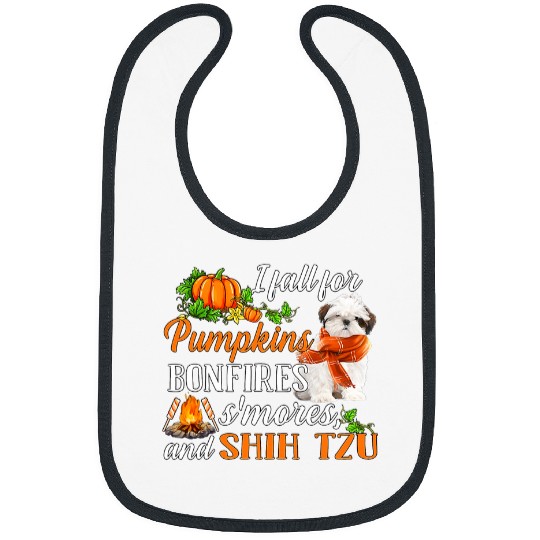Shih Tzu Pet I Fall For Pumpkins Bonfires Smores And Dogs Fall Bibs