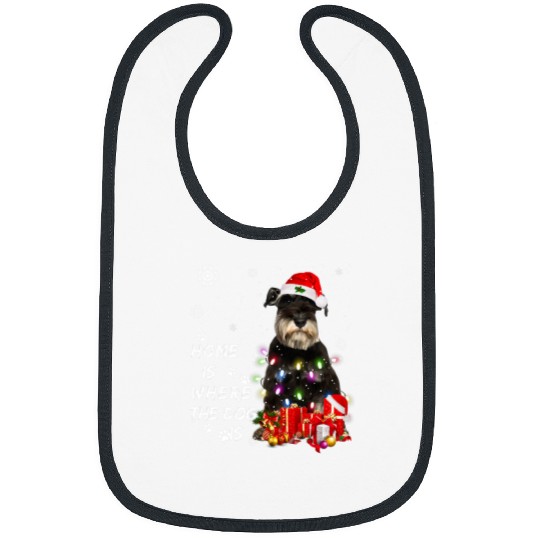 Schnauzer Pet Santa Christmas Tree Lights xmass Boy Dog 3 Bibs