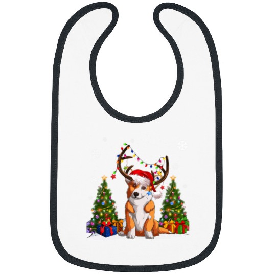 Corgi Pet Dog lovers Cute Welsh Corgi Santa Hat Ugly Christmas Sweater 2 Bibs