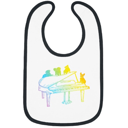 Funny Piano Music Dogs Piano Lover Piano Player Dog Lover Pianist Bibs