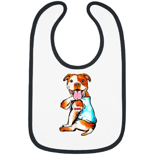 Pitbull Pet Tattoo Love Grandma Bibs