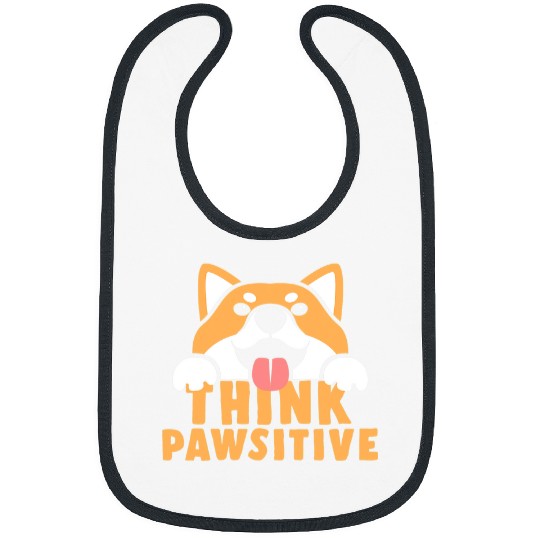 Shiba Inu Pet Think Pawsitive Positive Cute Dog Shiba Inu Owner Lover Gift 218 Bibs