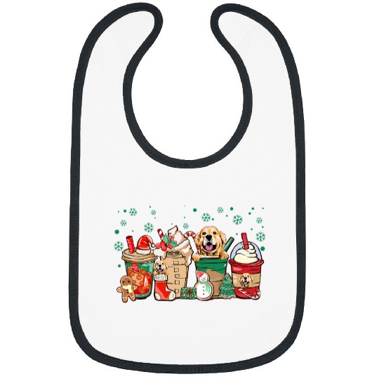 Golden Retriever Pet Hot Cocoa Chocolate Coffee Lover Christmas Bibs