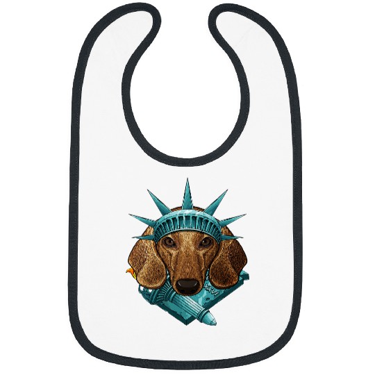 Dachshund Pet Statue Of Liberty Dachshund 4th Of July Dog USA America Bibs