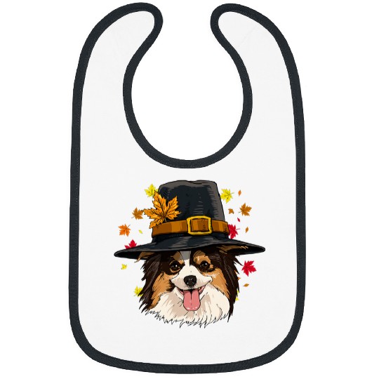 Papillon Pet Thanksgiving Papillon Pilgrim Turkey Day Autumn Fall Pet Bibs