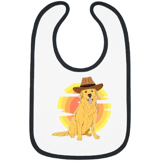 Golden Retriever Pet Western Golden Retriever Dog Texas Rodeo Kids Country Retro Bibs