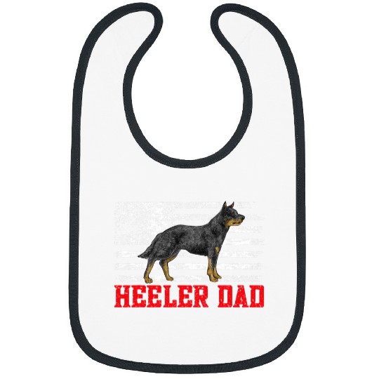 Australian Cattle Pet Blue Heeler Dad American Flag Australian Cattle Bibs