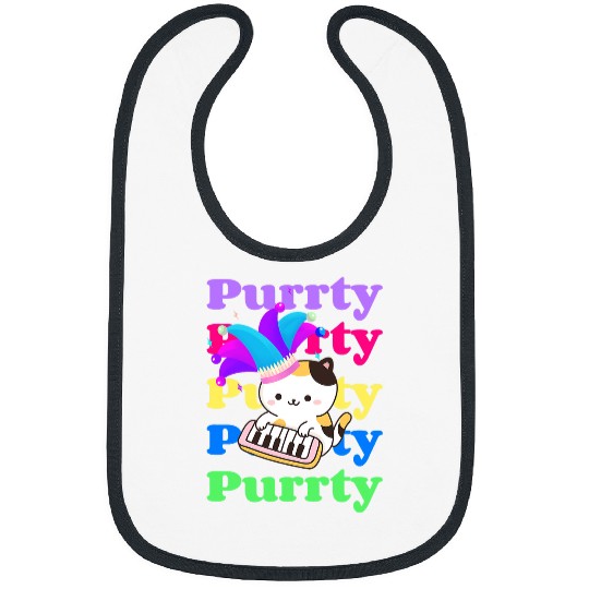 Funny Piano Kawaii Cat Plays Piano Purrty Party Kitten Bibs