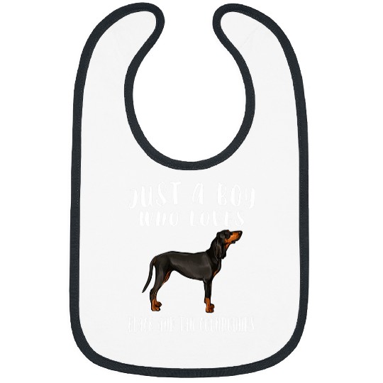 Coonhound Pet Im Just A Boy Who Loves Black Tan Coonhounds Bibs