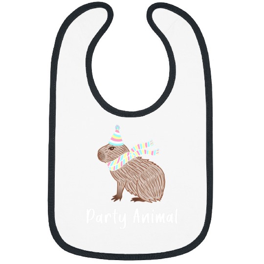 capybaras Mammal Birthday Party Animal Cute Hat Wearing Rodent Bibs