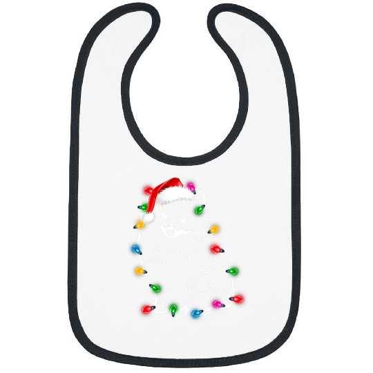 Pomeranian Pet Lights Christmas Matching Family Bibs
